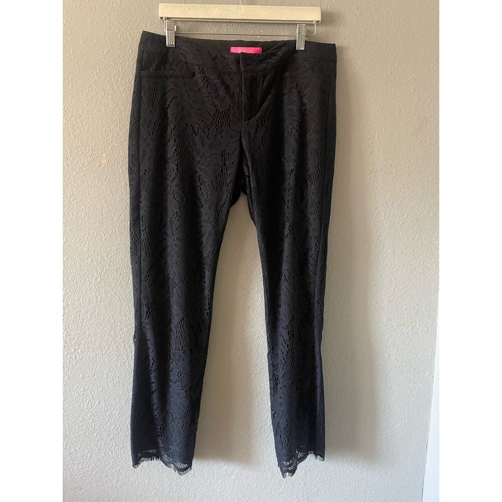New Navy Blue Lilly Pulitzer Kelly Lace Skinny Ankle Pants - Picture 3 of 6